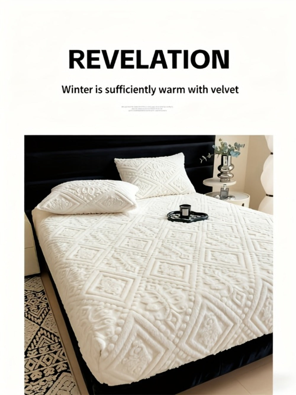 Embossed Fitted Bed Sheet Super Soft Jacquard Mattress Cover Deep Pocket All Season Twin Full Queen King Washable Bedding White Gray Khaki Blue Green