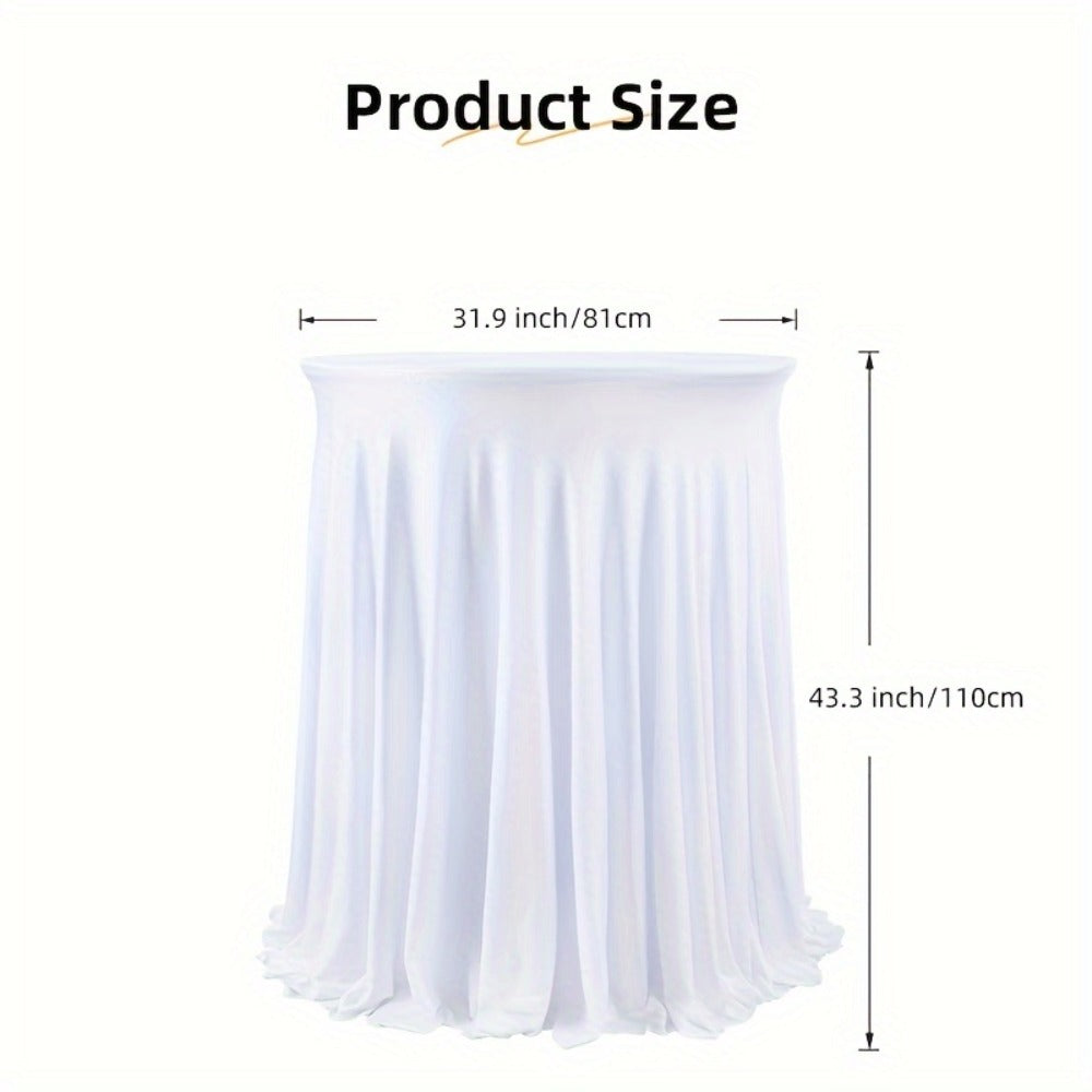 Spandex Cocktail Table Cover Round Stretch Tablecloth for Party Wedding Banquet ¨C Elastic High Top Table Cloth Fitted Cover for Events, Birthdays, Hotels, Outdoor Picnic, Exhibition