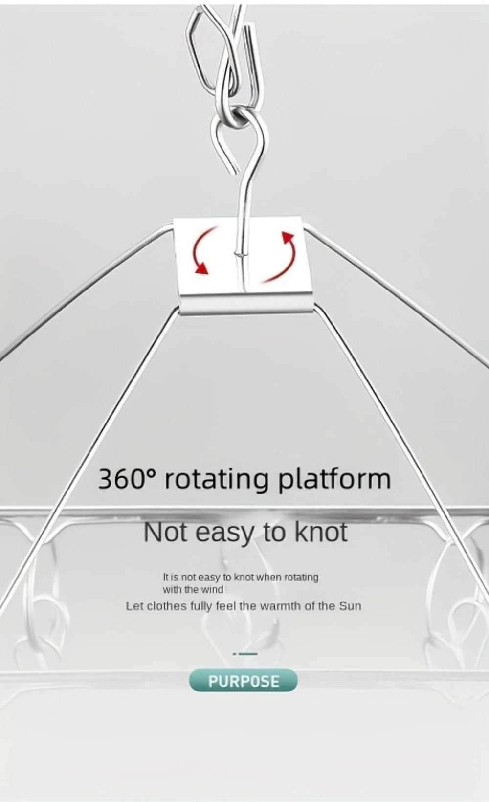 Clothes Drying Rack with Clips Stainless Steel Laundry Hanger Windproof Skidproof Multi-Clip Sock Underwear Dryer for Home Bedroom Balcony ¨C 30/40/50 Clips