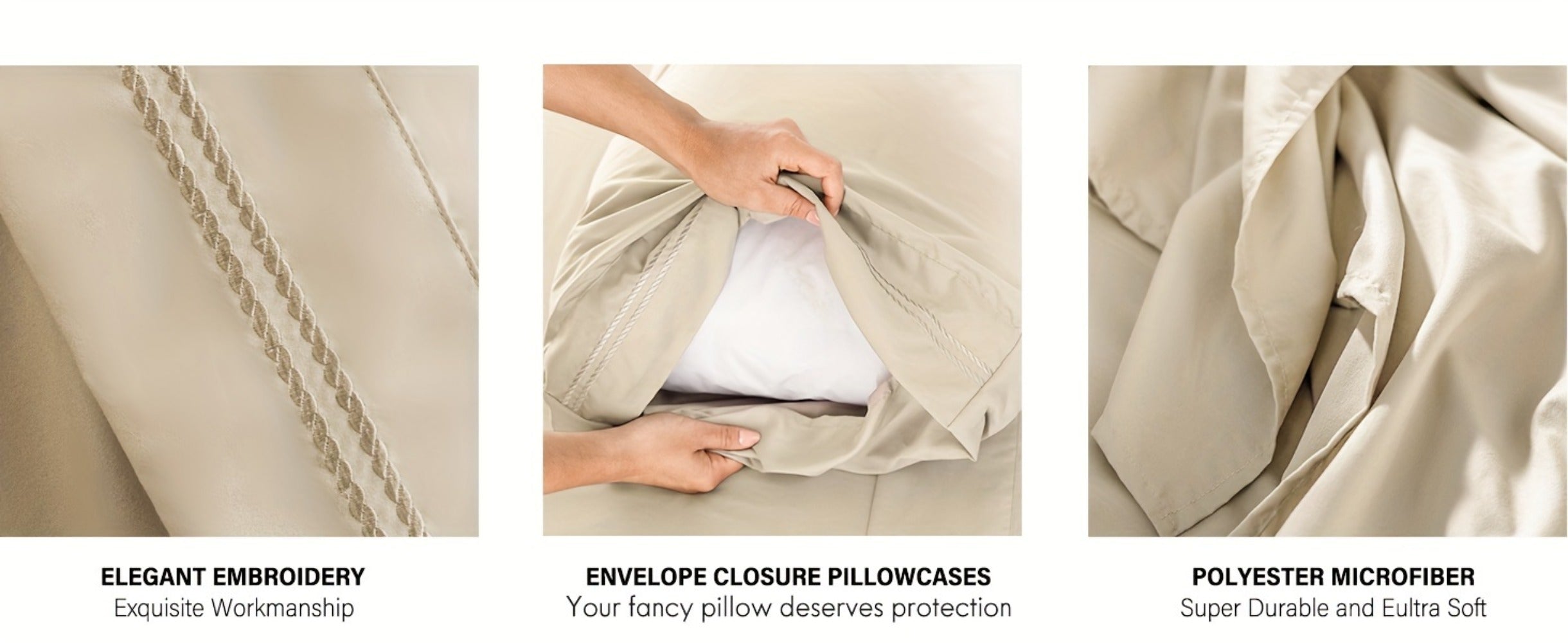Bed Sheet Set Deep Pocket Soft Microfiber - Fitted Sheet Flat Sheet & Pillowcases Twin Full Queen King - Cooling Breathable Fade Resistant Sheets for Daily Use Dorms Guest Rooms