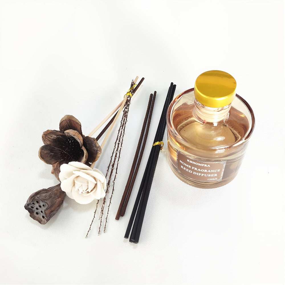 Reed Diffuser Set with Dried Flowers ¨C Jasmine, Cedar, Sandalwood & Gardenia Scents, 120ml 90-Day Long-Lasting Home Fragrance
