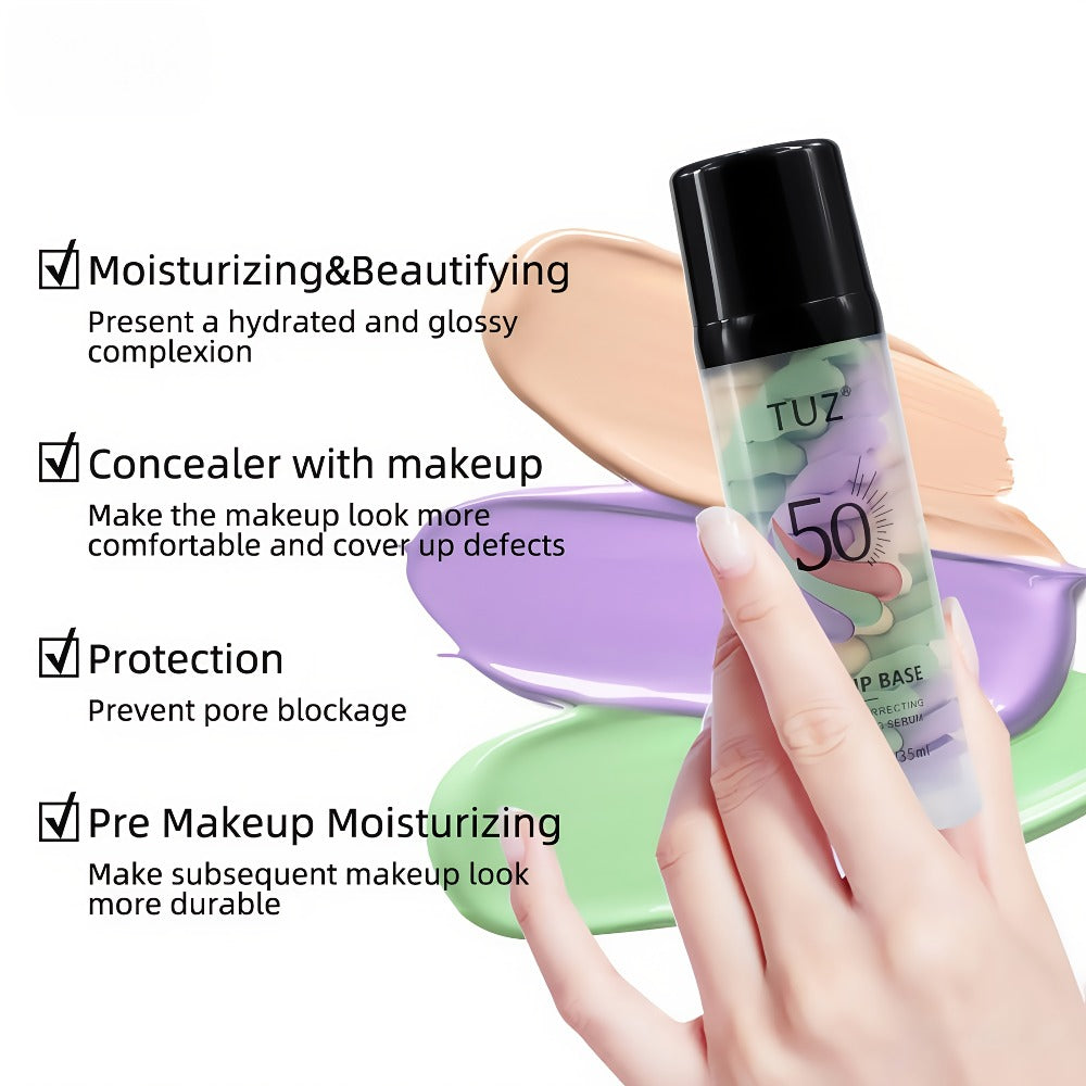 BB Cream Barrier Cream Set 4pcs Tri-Color Long-Lasting Moisturizing Light Texture Natural Finish Anti-Smudge Glycerin Formula for Daily Makeup Travel Gift Women All Skin Types