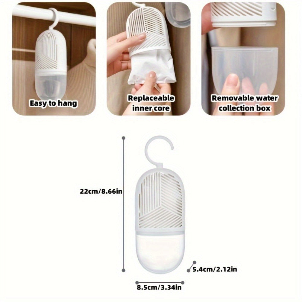 Reusable Dehumidifier Bags Set of 6 with Hooks No Electricity Moisture Absorber Mildew Resistant for Closet Bedroom Bathroom Wardrobe Basement RV Boat Home Humidity Control Gift