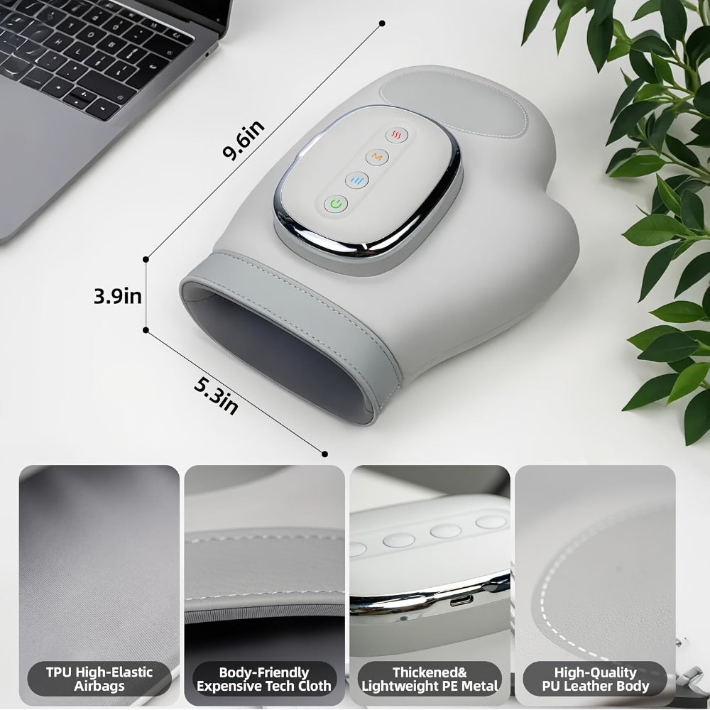 Hand Massager with Heat & Air Pressure ¨C 3D Shiatsu Kneading 6 Modes Rechargeable Portable Hand Massager for Arthritis Pain Relief, Ideal for Office Workers Seniors & Gamers, Finger & Palm Massager