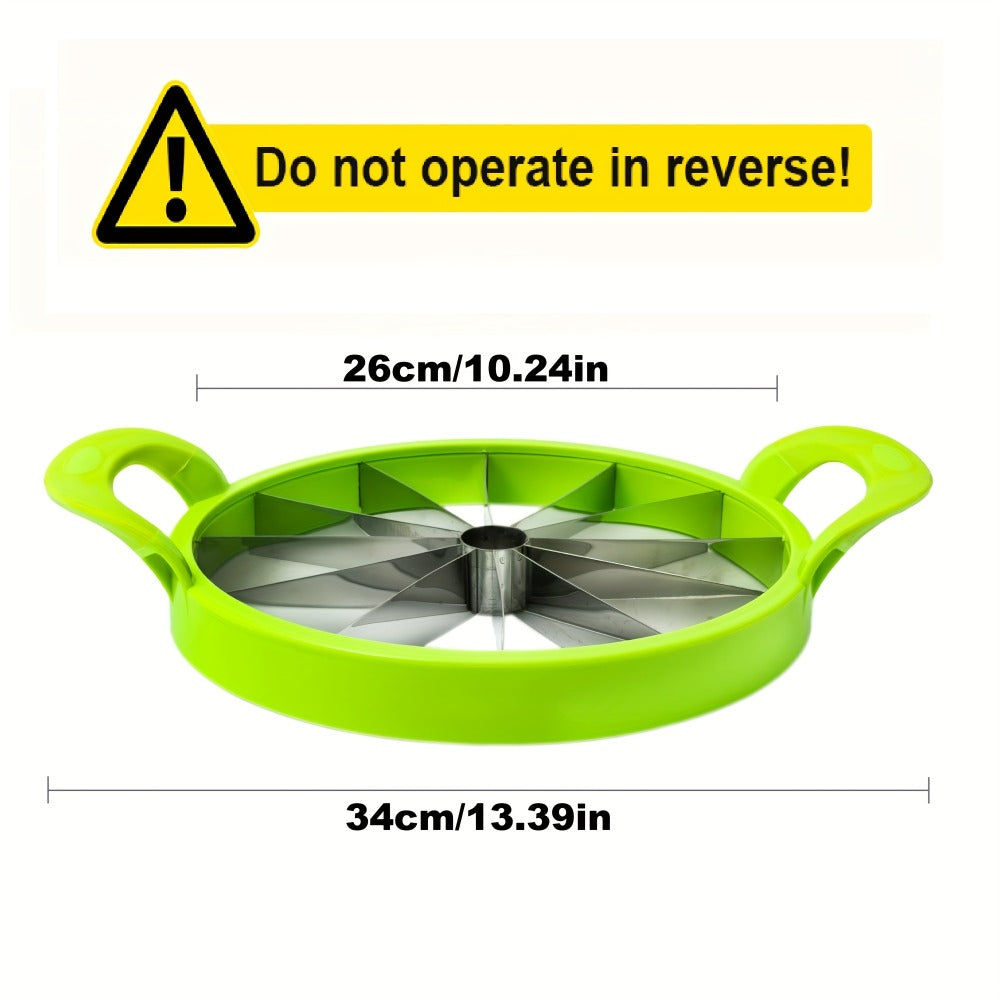Stainless Steel Watermelon Cutter Slicer - One-Motion Core & Slice Tool, Reusable Fruit Separator for Kitchen