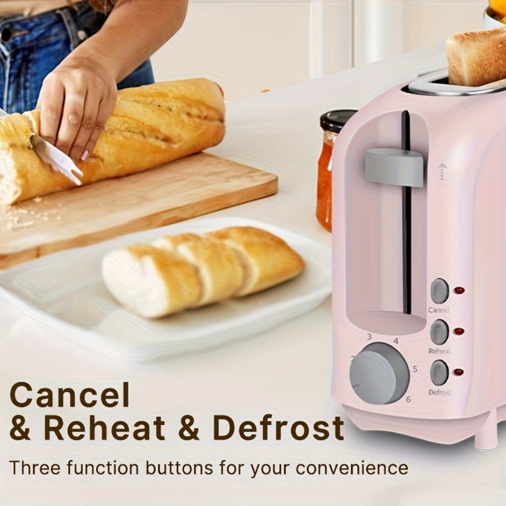 2-Slice Toaster Slim Ultra-Thin Design ¨C 6 Browning Settings, 10¡± Long Slot, Reheat & Defrost Functions, Auto Shut-Off, Removable Crumb Tray, 6 Colors Available