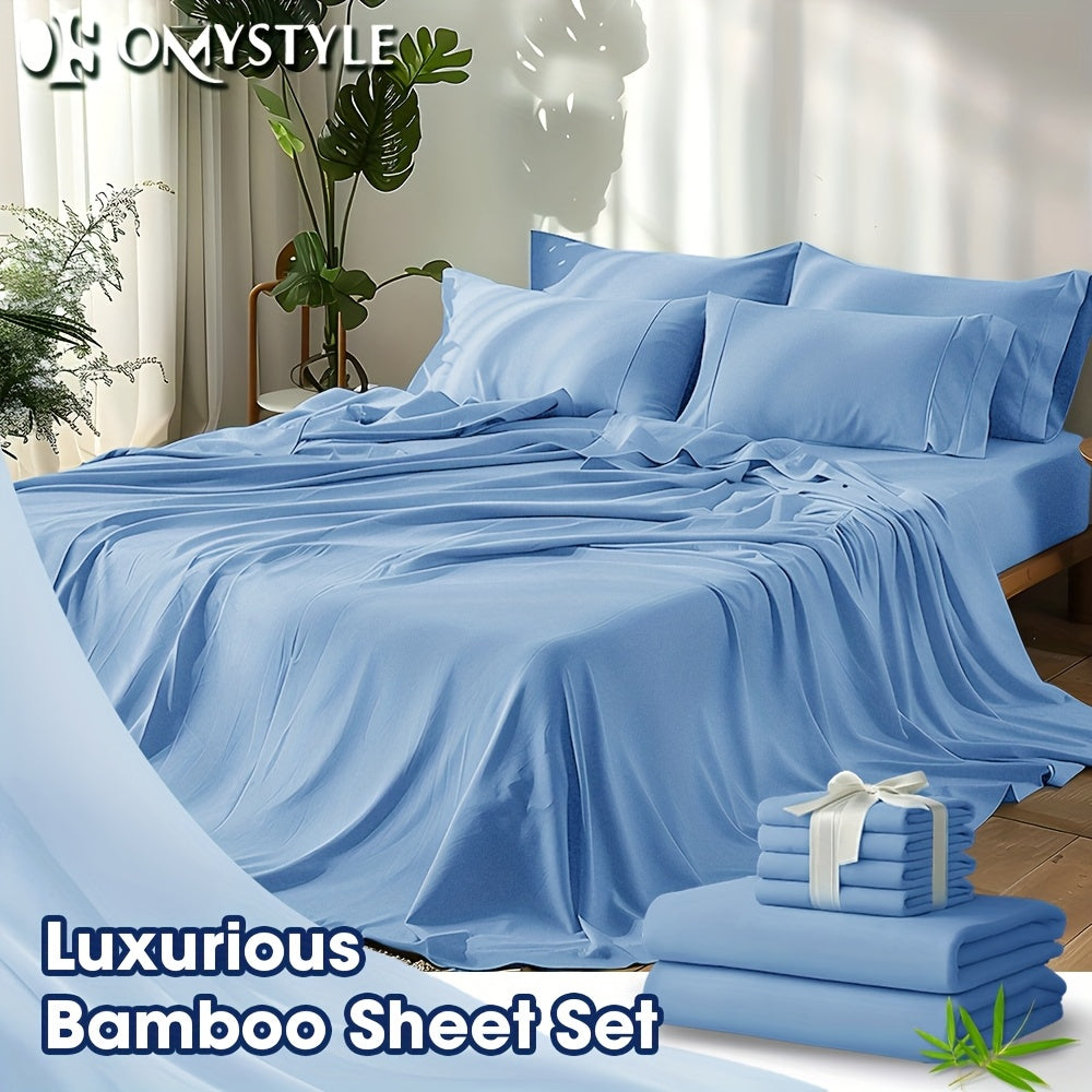 Fitted Sheet Set Cooling Deep Pocket - 2000TC Soft Microfiber Bed Sheet, Shrink Fade Wrinkle Resistant, 11 Colors 4 Sizes