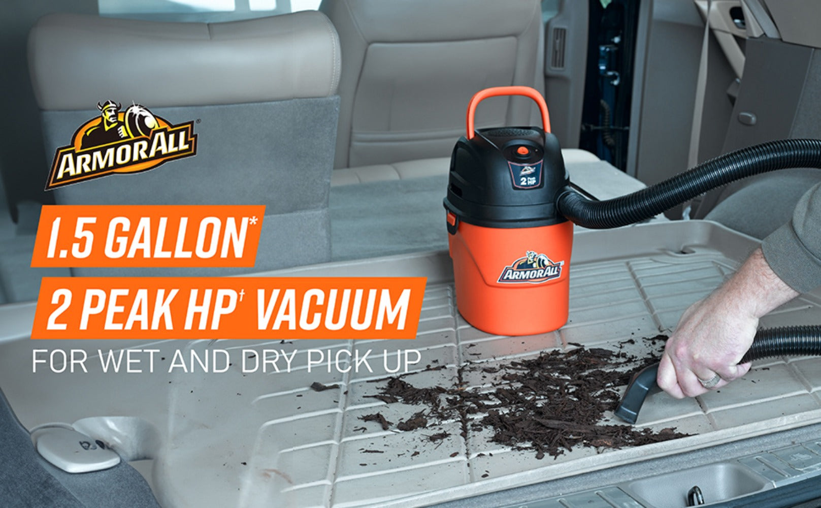 Portable Wet Dry Vacuum Cleaner 1.5 Gallon 2 Peak HP Shop Vac with Blower Function, Compact Car Interior Vacuum for Home Workshop Garage Auto Detailing