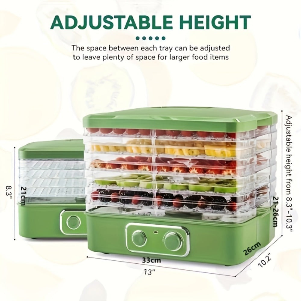 Food Dehydrator Machine 5-Tray BPA-Free Stackable 240W Digital Temperature Control 95-158¡ãF Quiet 33dB Overheat Protection for Jerky Fruit Meat Veggies Herbs Snacks Home Use