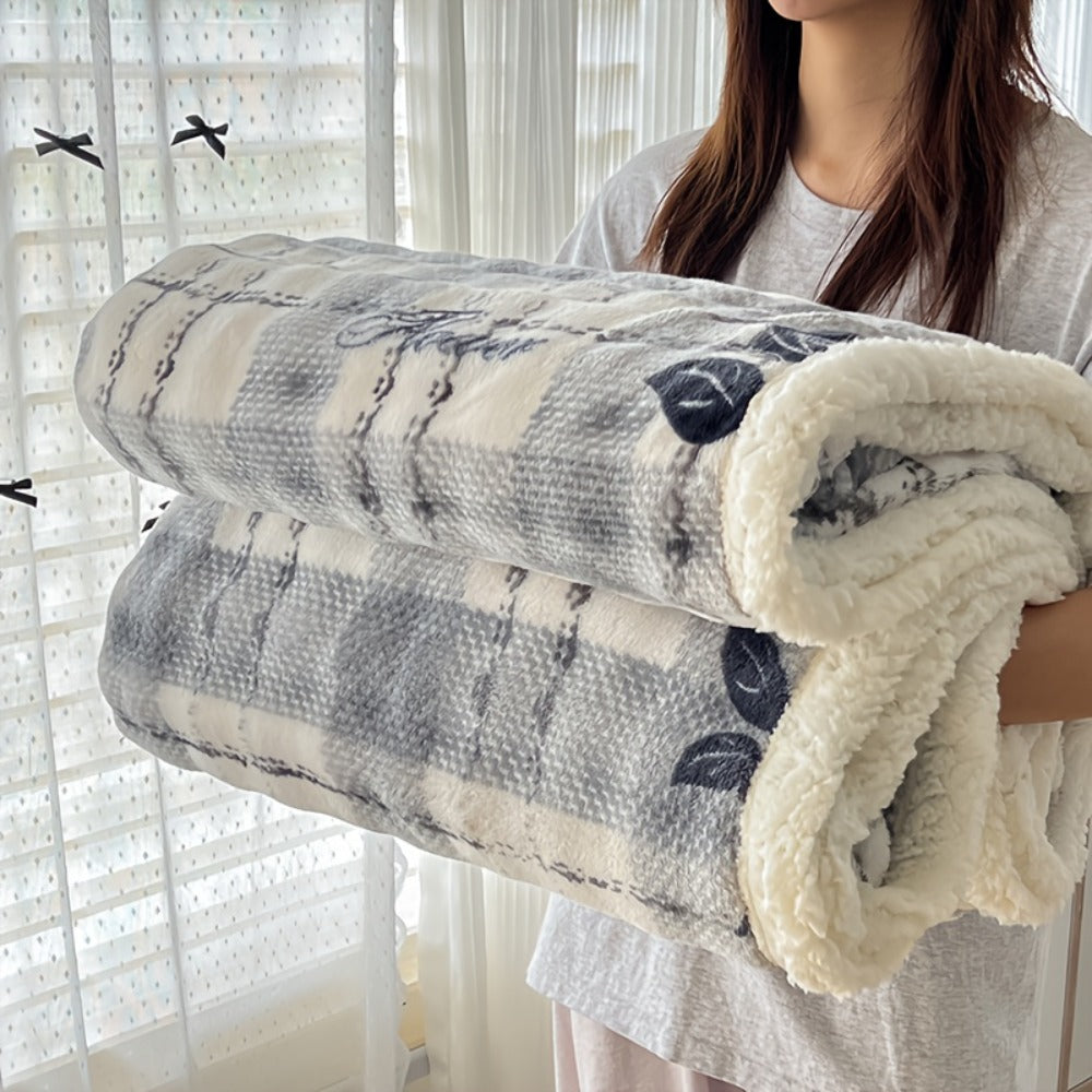 400-450gsm Heavyweight Flannel Blanket ¨C Thick Warm Woven Throw for Bed, Sofa & Bedroom, Machine Washable, 16 Patterns, 4 Sizes