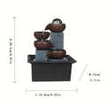 Desktop Water Fountain with LED Lights USB Powered Indoor Tabletop Waterfall Fountain for Home Office Desk Decor Relaxing Zen Decoration with Adjustable Pump Architecture Theme