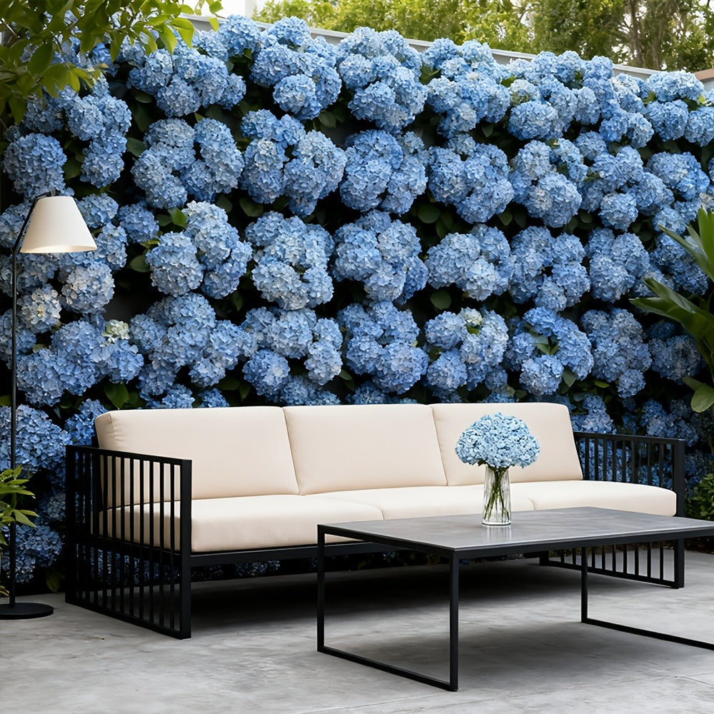 Artificial Hydrangea Flowers 20pcs 16 Inch | Silk Fake Hydrangea Stems for Wedding Home Bedroom Kitchen Decor | Birthday Christmas Exhibition Display in Blue White