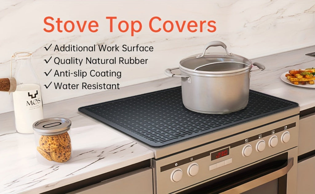 Silicone Stove Top Cover Mat 28¡±x20¡± - Heat Resistant Electric Stove Protector for Ceramic Glass Cooktop, Non-Slip Scratch Guard, Dishwasher Safe, Extra Large RV Range Cover, Multipurpose Kitchen Mat