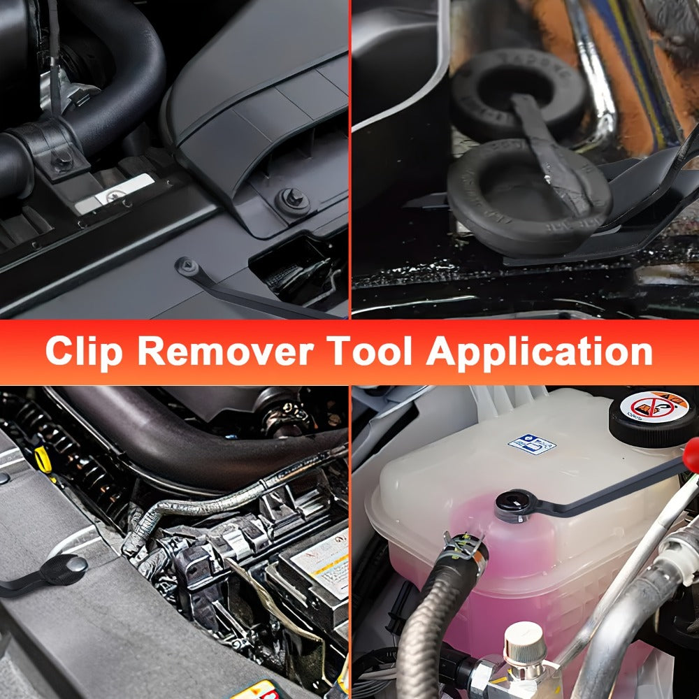 Automotive Trim Removal Tool Kit 17pcs - Hook Paddle Pry Set with Fastener Clamps Rivet Pullers Magnetic Picker Gasket Scraper Scratch-Free Car Maintenance Tools