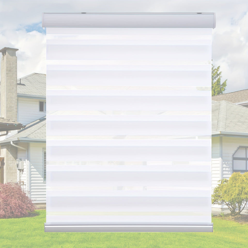 Cordless Zebra Blinds Double Layer Light Control Privacy Window Shades for Bedroom Living Room Office Easy Install Multiple Sizes