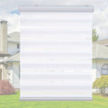 Cordless Zebra Blinds Double Layer Light Control Privacy Window Shades for Bedroom Living Room Office Easy Install Multiple Sizes