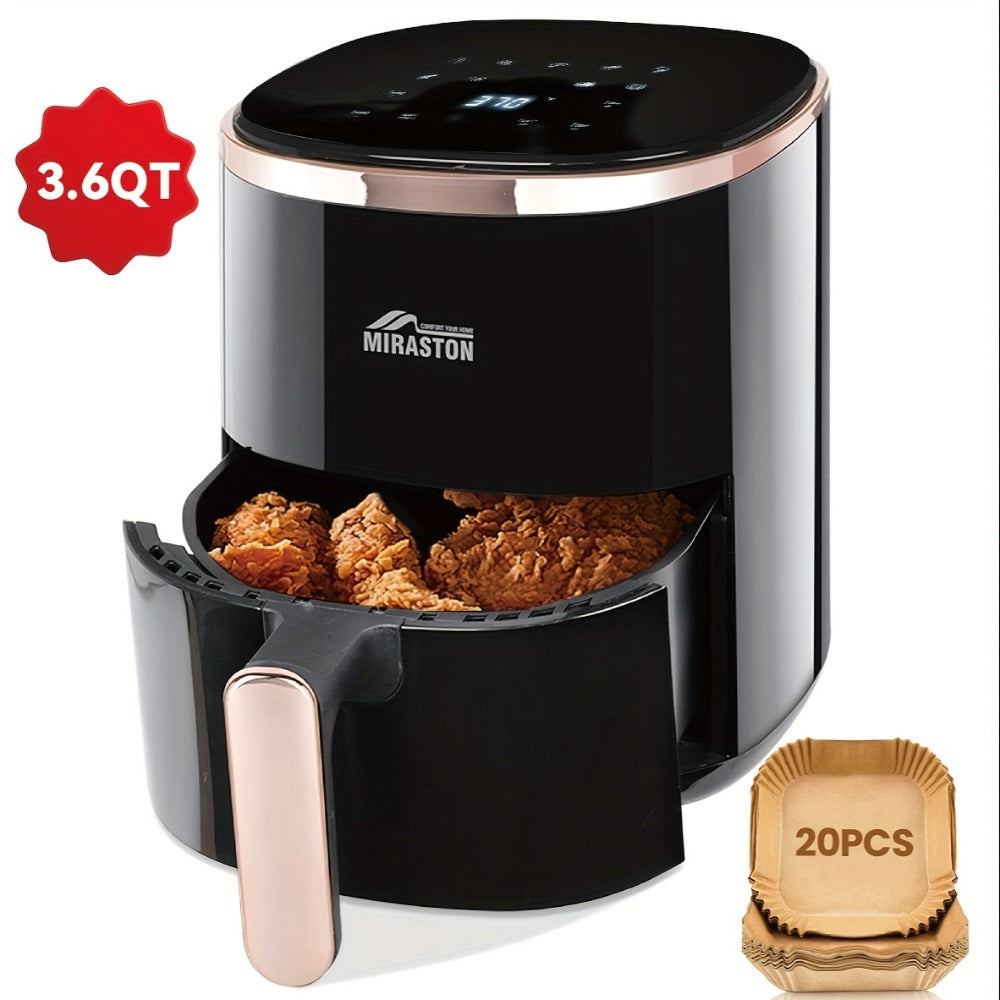 Air Fryer Large Capacity 8.5QT / 3.6QT Touchscreen | 8 Preset Functions | Non-Stick Basket | Smart Digital Control | Oil-Free Cooking for 5-6 People | Kitchen Air Fryer Oven Black