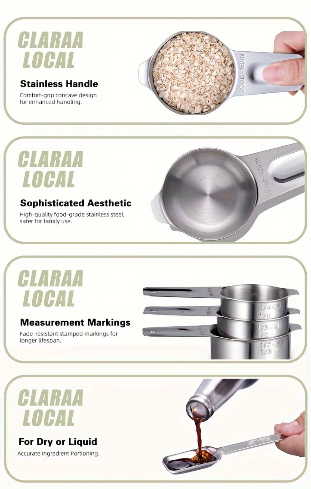 Measuring Cups and Spoons Set Stainless Steel 13-Piece 20-Piece with Leveler Dishwasher Safe Baking Measuring Set for Dry Wet Ingredients Kitchen Cooking Baking Gift