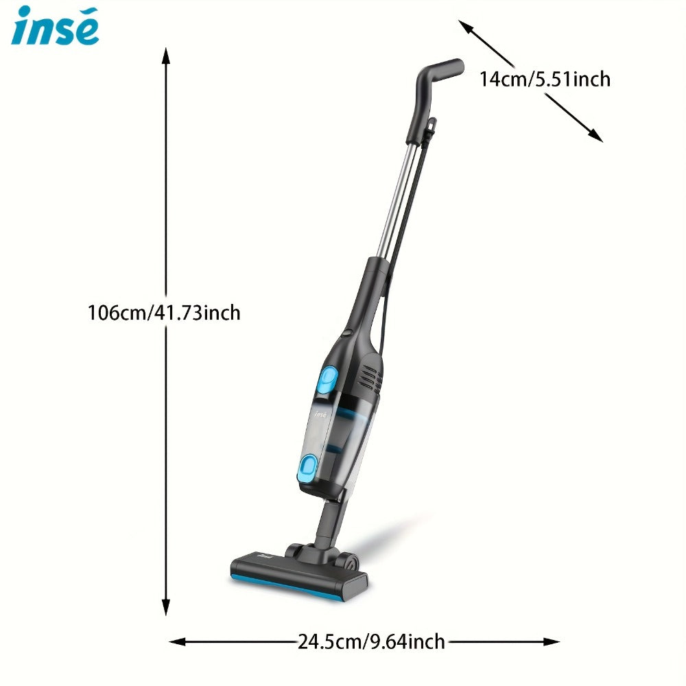 Corded Stick Vacuum Cleaner 20KPa 600W Motor 2-in-1 Bagless Upright Handheld Vacuum 0.8L Dustbin for Hard Floor Pet Hair Carpet Car Stairs Low Noise 65dB