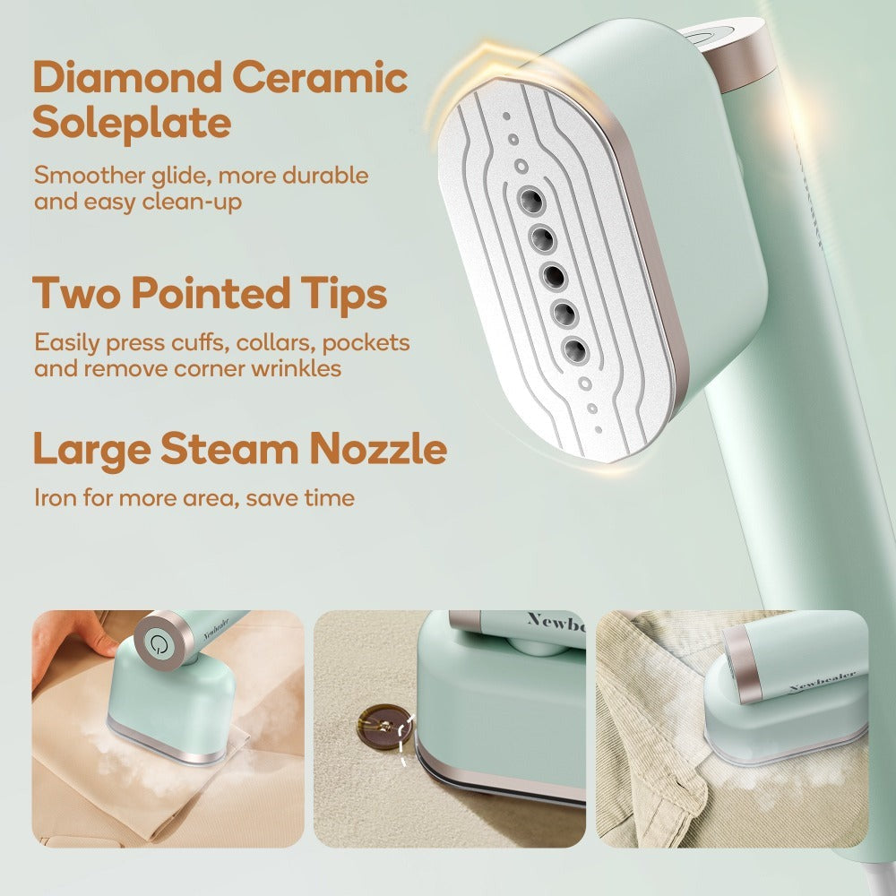 Handheld Garment Steamer 1200W 15-Second Heat Up Auto Shut-Off Powerful Steam Lightweight Portable Steam Iron for Suits Formalwear Travel Home Gift Purple White Green