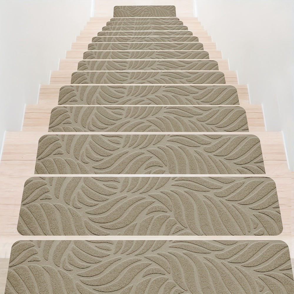 Non-Slip Stair Treads 15pcs 8¡±x30¡± Self-Adhesive Carpet Pads for Wooden Steps ¨C Washable Polyester Indoor Stair Mats for Safety, Anti-Slip Step Covers in Multiple Colors