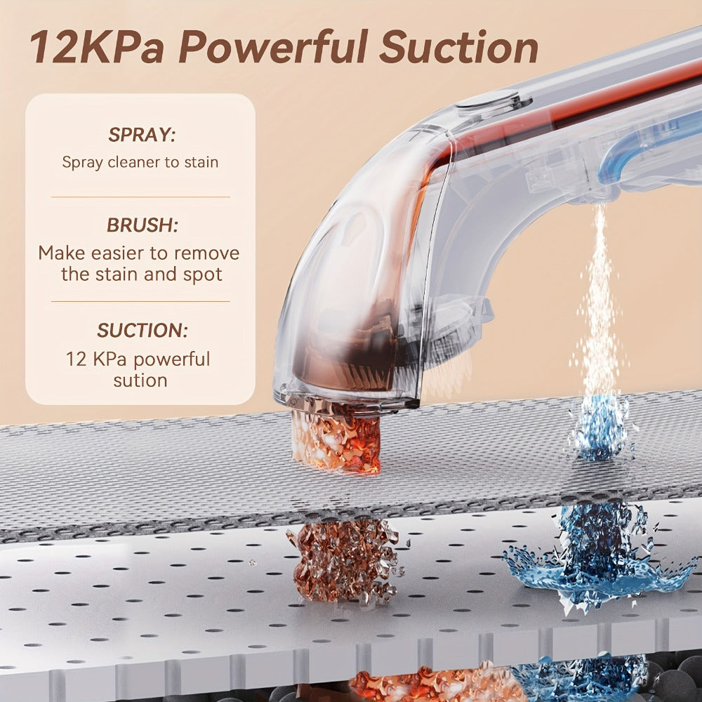 Lydsto Portable Carpet Cleaner 2-in-1 Wash & Dry | 12KPa Suction Fabric Shampooer with Self-Cleaning, 2000ml Tank, Dual Brush Heads ¨C Deep Cleans Sofa, Car Seat & Upholstery