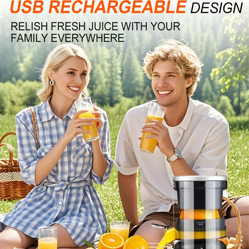 Electric Citrus Juicer Rechargeable USB-C ¨C Portable Electric Orange Juicer Machine with 45W Motor, BPA-Free, Quiet Operation, Cleaning Brush Included, for Orange Lemon Lime