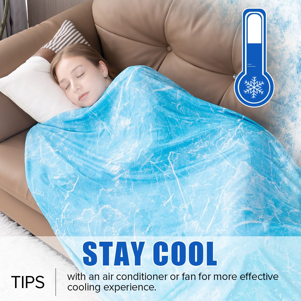 Cooling Blanket for Hot Sleepers - Summer Lightweight Breathable Throw Blanket Double-Sided Soft Cool Blanket for Bed Couch Sofa Night Sweats Hot Flashes Relief Tie-Dye & Solid Colors