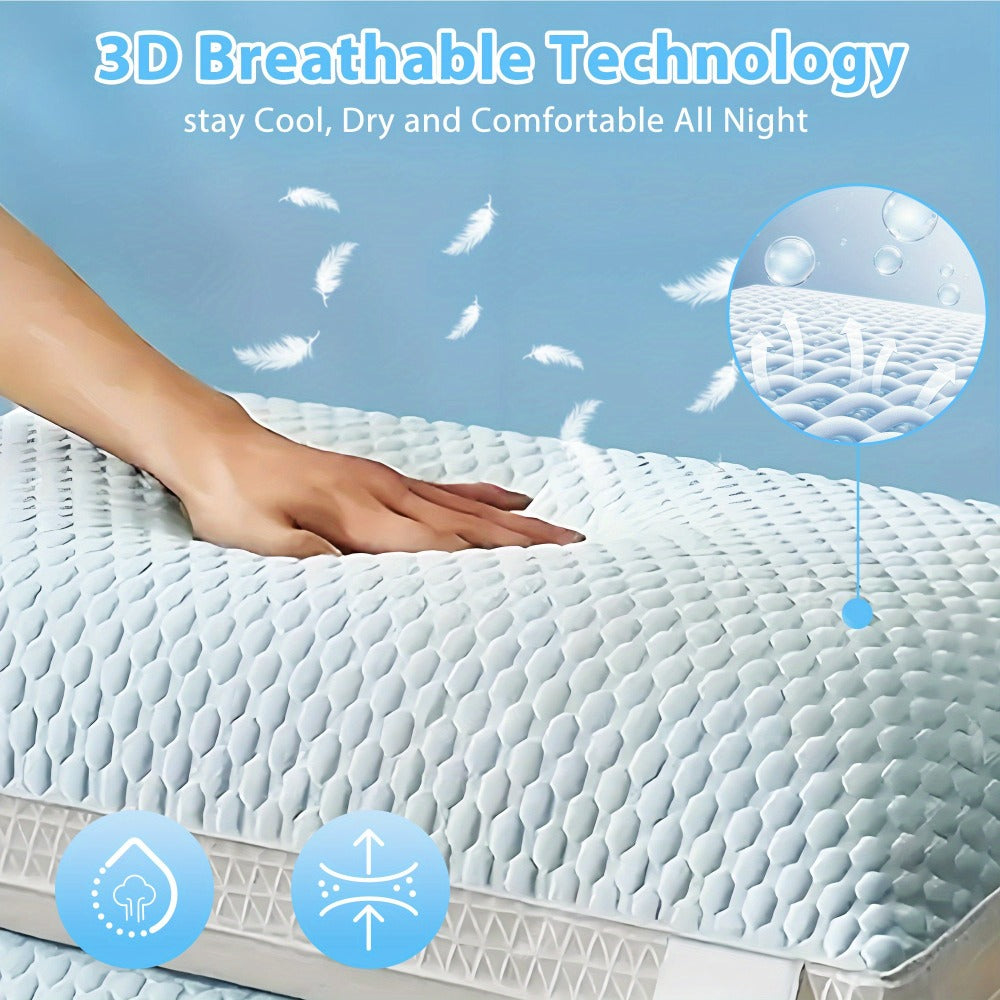 Cooling Ergonomic Neck Pillow 2 Pack Orthopedic Contour Support Adjustable Filling Cool Sensation Breathable Fabric Machine Washable Removable Cover for Side Back Stomach Sleepers