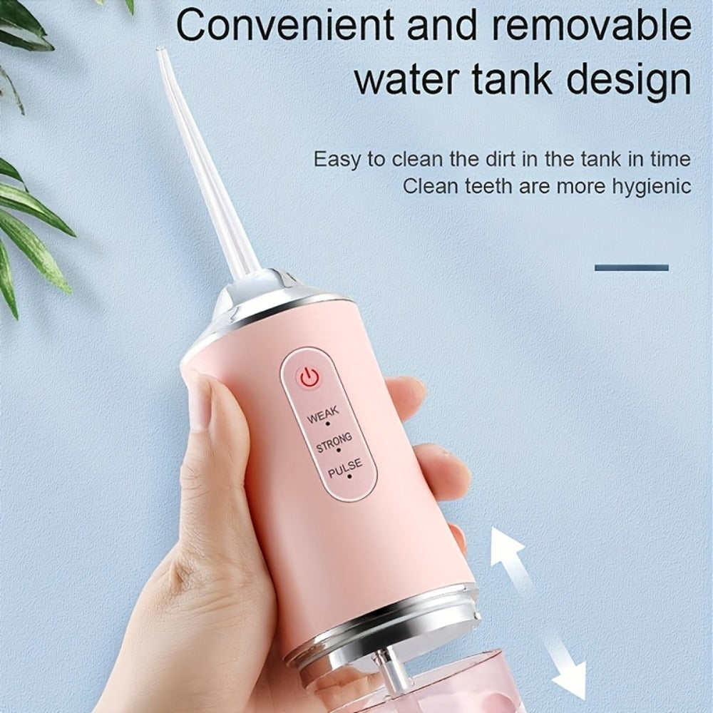 Cordless Oral Irrigator Water Flosser - 3-Mode Portable Electric Dental Cleaner with 4 Function Nozzles, Fully Automatic Oral Scrubber, Plaque Removal, USB Rechargeable, Travel-Friendly, Home Dental Care