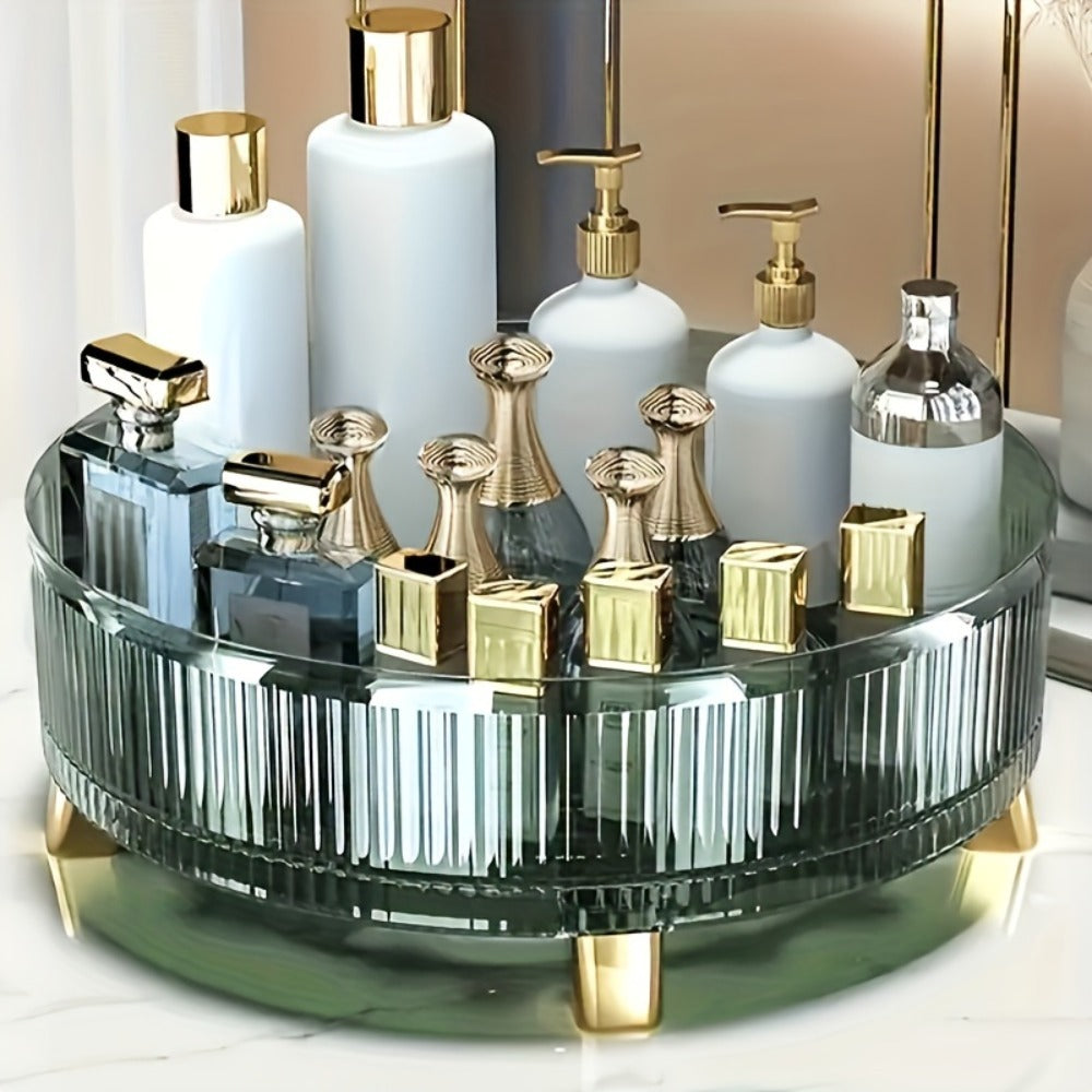 360¡ã Rotating Makeup Organizer Large Capacity Spinning Cosmetic Storage Tower for Vanity Bathroom Kitchen Countertop Perfume Lipstick Skincare Holder