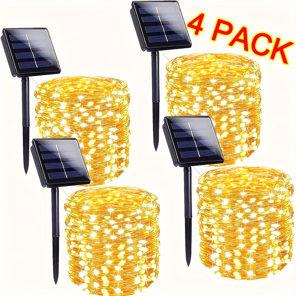 4Pack Solar String Lights 400 LED Outdoor Fairy Lights 160FT 8 Modes Waterproof Garden Patio Christmas Wedding Party Decoration