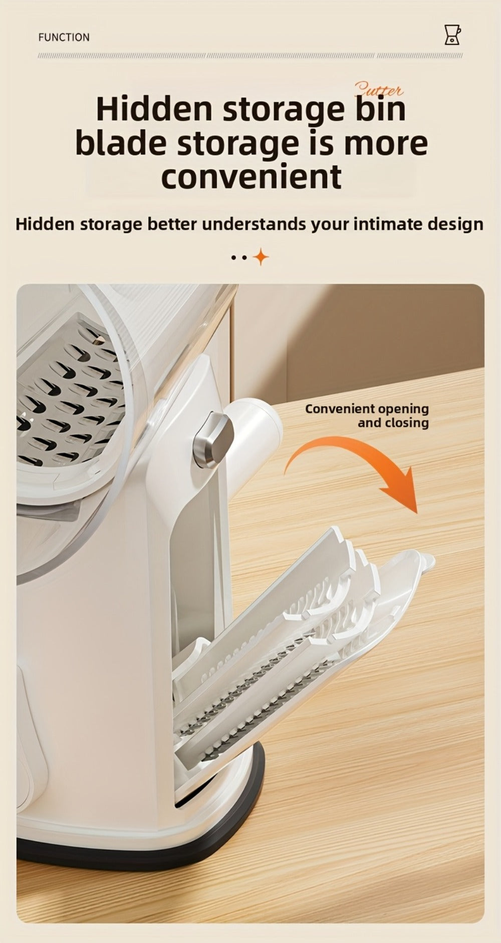 Rotary Cheese Grater with Handle 10 Interchangeable Blades Suction Cup Base Easy Clean Kitchen Slicer for Cheese Vegetables Fruits Nuts