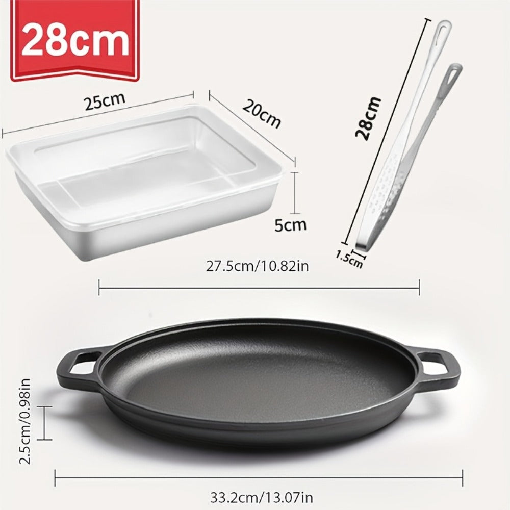 Pre-Seasoned Cast Iron Skillet Set 2 & 3 Piece ¨C Non-Stick Durable Even-Heating Pan for Pizza, BBQ & Pancakes | Oven, Stovetop, Grill & Campfire Safe Versatile Home & Outdoor Cooking Cookware