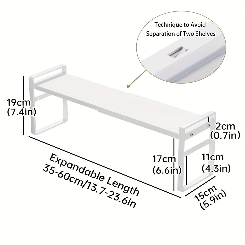 Narrow Shelf Organizer for Kitchen Bathroom Windowsill ¨C Slim Adjustable Stackable Rack for Small Spaces, Counter Top, Window Plant Stand, Tall Thin Storage Shelving Unit