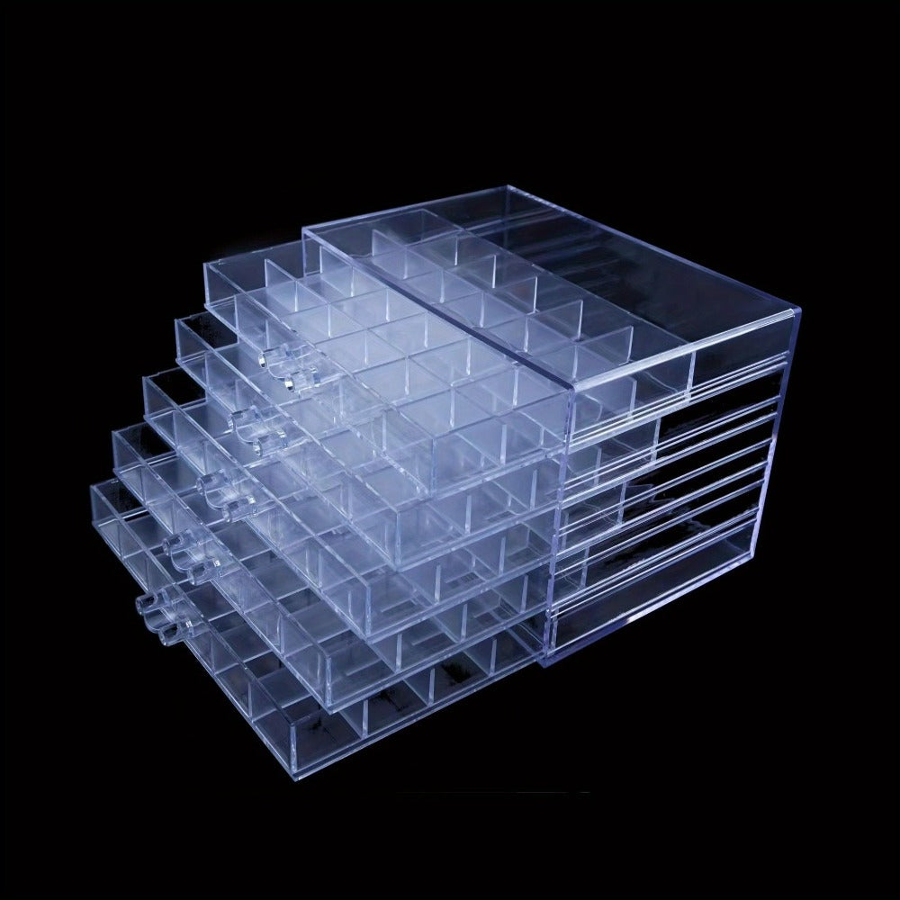 Jewelry Storage Box 5-Layer Drawer Organizer ¨C Transparent Nail Art Accessory Storage Container for Earrings Rings Necklaces Beads 120 Cells