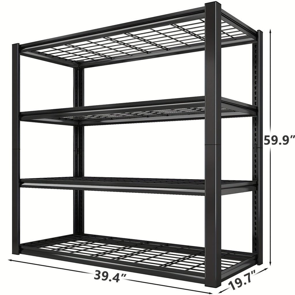 Heavy Duty 5 Tier Metal Shelving Unit Adjustable Up to 3000LBS for Garage Workshop Commercial Storage Rack No Bolt Easy Assembly Black