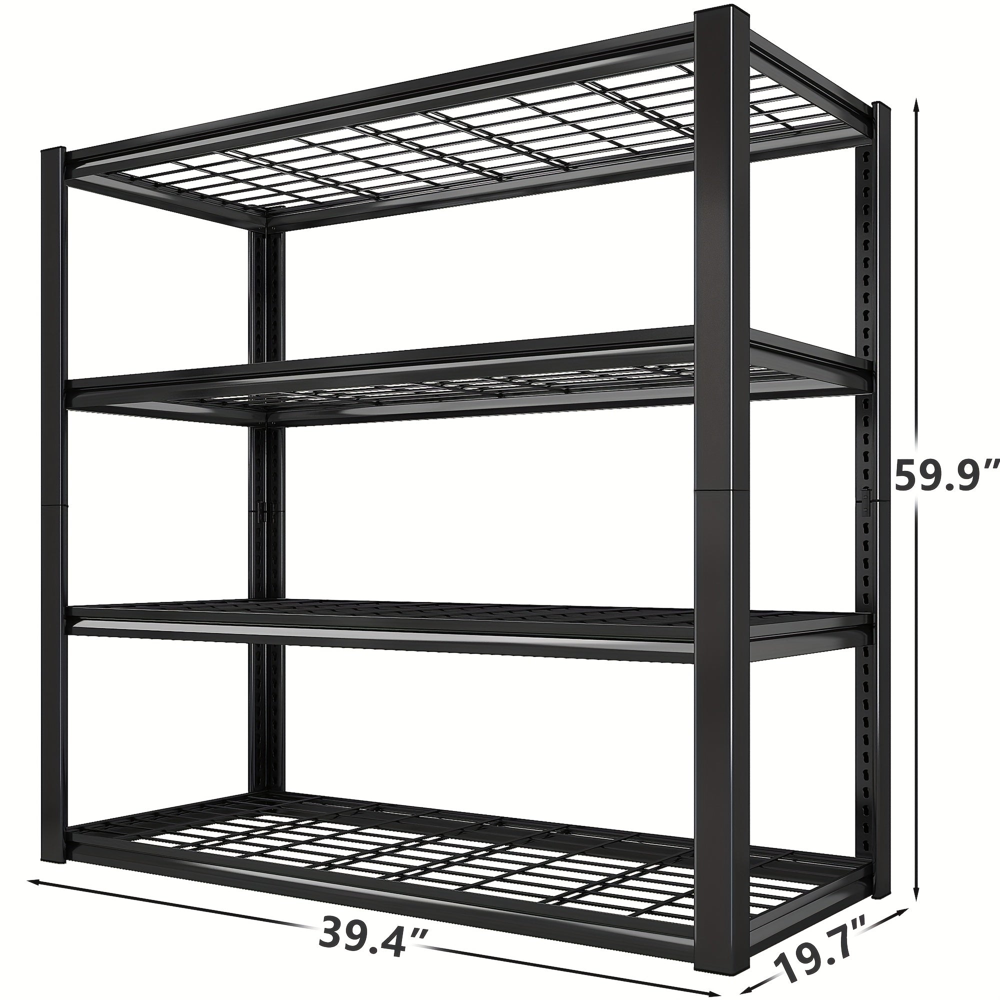 Heavy Duty 5 Tier Metal Shelving Unit Adjustable Up to 3000LBS for Garage Workshop Commercial Storage Rack No Bolt Easy Assembly Black