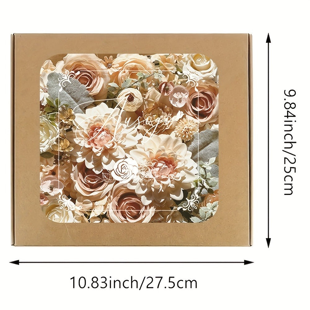 Artificial Flower Combination Box Set with Stems ¨C Champagne Silk Flowers for DIY Wedding Bouquet, Baby Shower, Valentine's Day & Home Decor