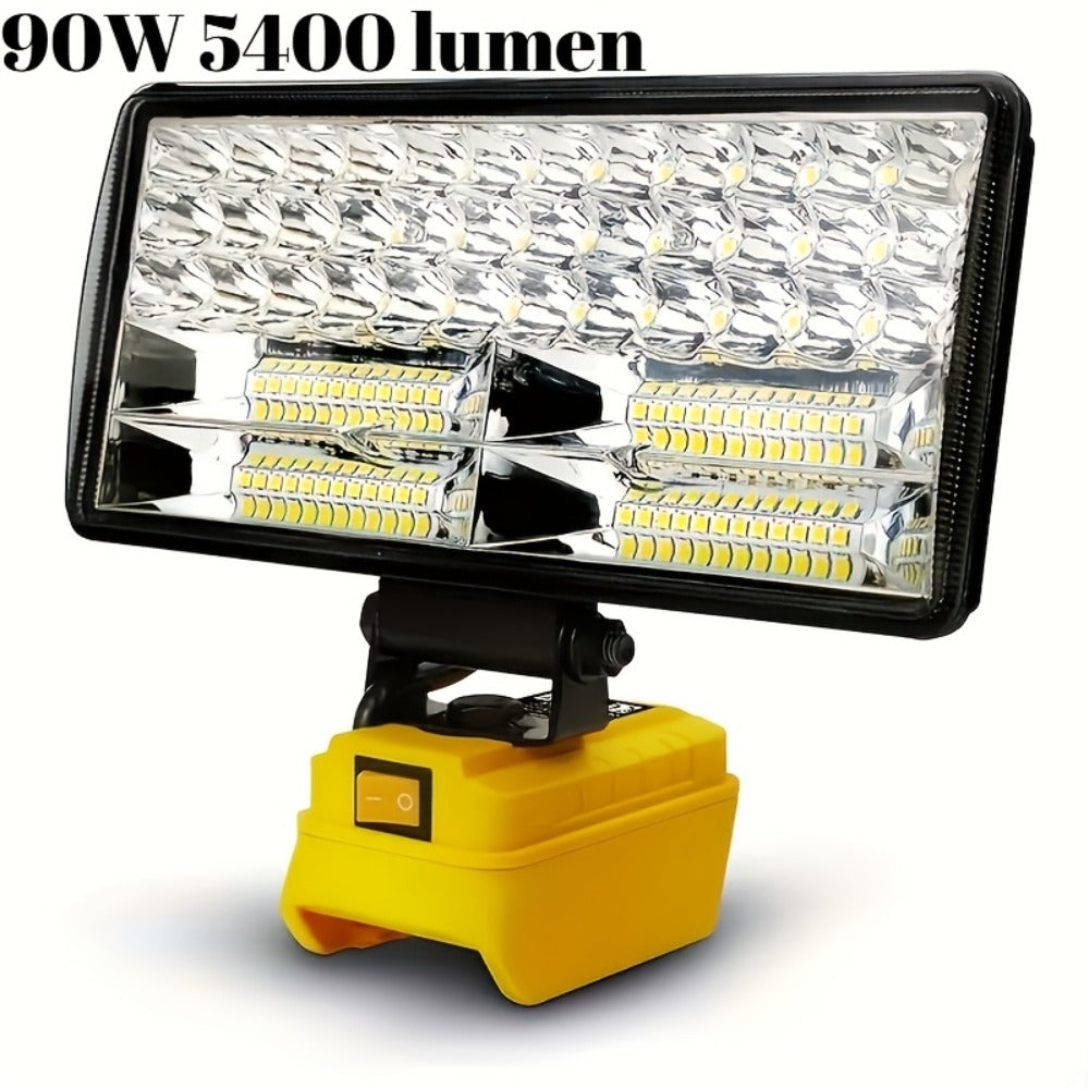 Cordless LED Work Light for DeWalt 20V Battery ¨C 30W/90W 1800/5400 Lumen LED Floodlight | Battery Powered Work Light for Automotive Repair, Construction Site & Emergency Lighting | Battery Not Included