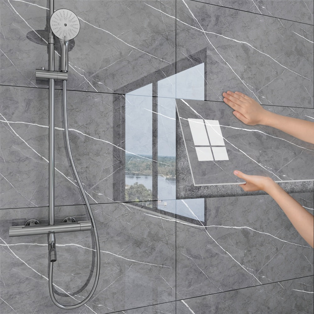 Peel and Stick Wall Panels Marble Pattern Self-Adhesive PVC Wall Tiles Waterproof Backsplash Stickers for Kitchen Bathroom Living Room Home Decor 20/40Pcs