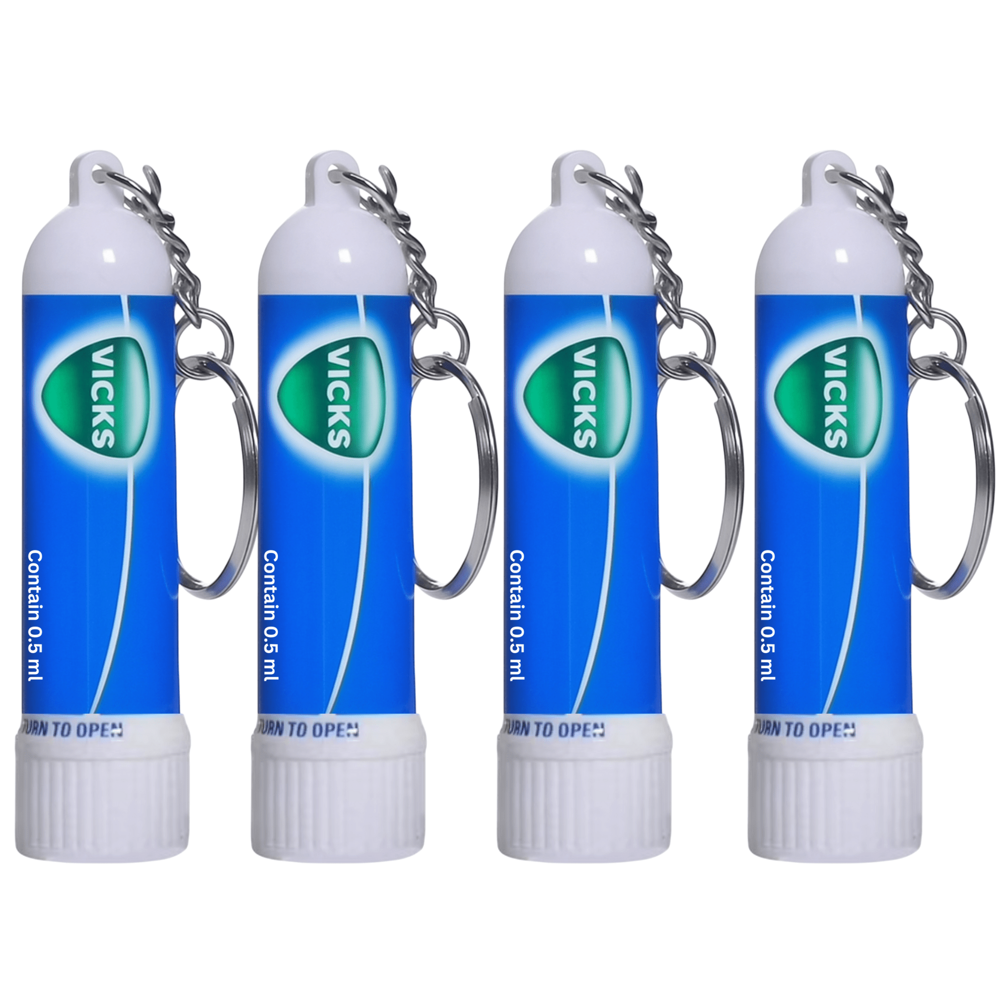 Nasal Inhaler Aromatherapy Stick with Keychain ¨C 0.5ml Portable Mint Scent Aromatic Inhaler for Travel, Office & Everyday Carry ¨C Refreshing Personal Care Stick, 4-Count or 24-Count Pack