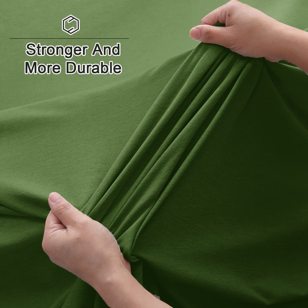 Bamboo Bed Sheet Set 6-Piece Cooling Soft Bedding with Deep Pocket Fitted Sheet - Viscose Derived from Bamboo Sheets Twin Full Queen King Size Breathable Wrinkle-Resistant Luxury Bedding Set