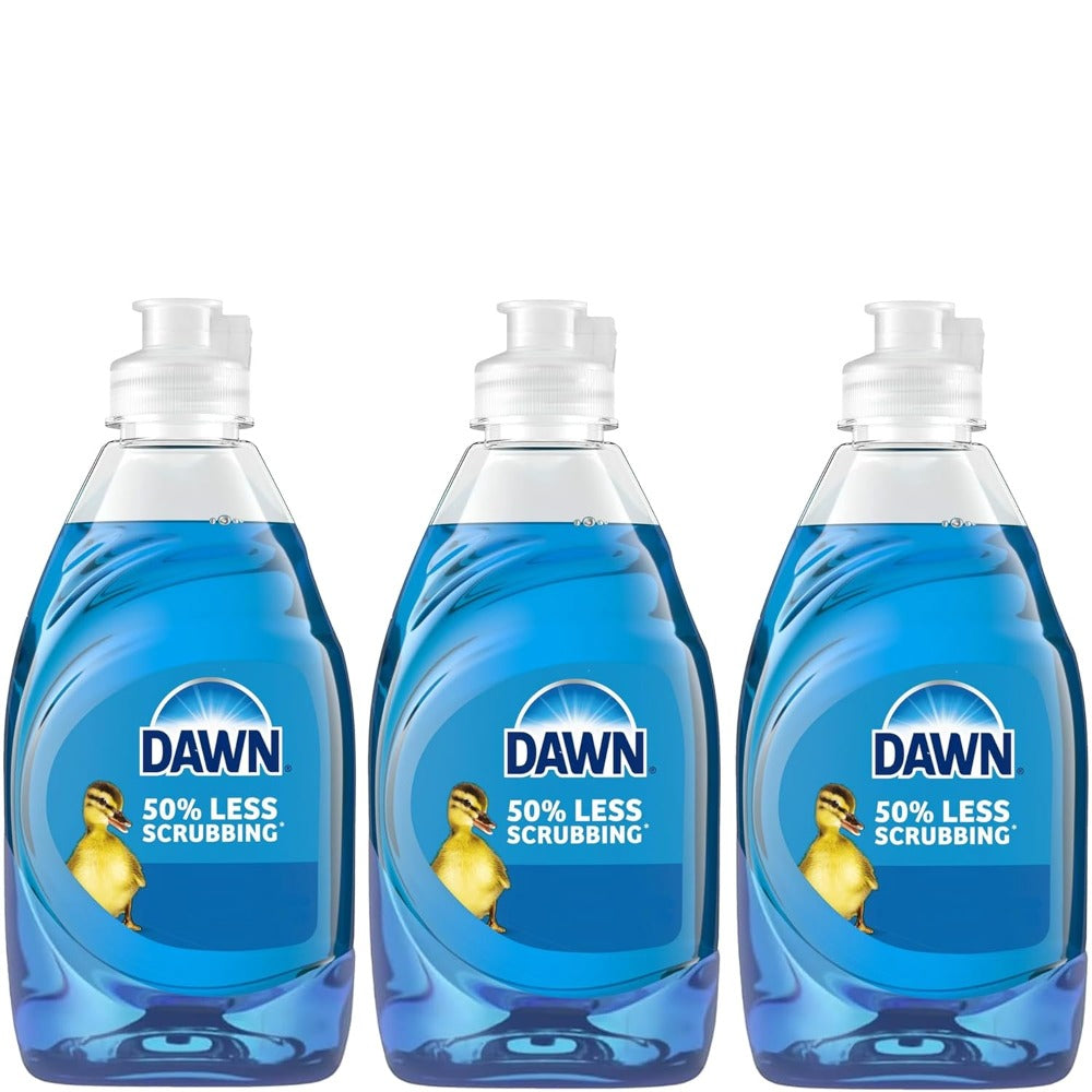 Dawn Ultra Dish Soap Original Scent Value Pack of 3 x 7.5 oz Grease Cutting Dishwashing Liquid for Kitchen Tough Stains Squeaky Clean Dishes Everyday Use