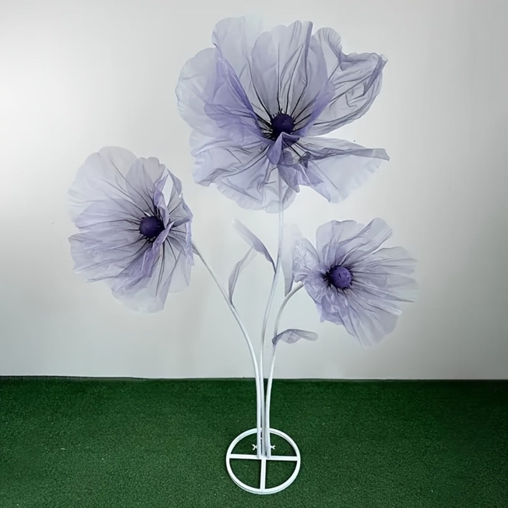 Artificial Silk Peony Flowers Giant Set of 3 Large Fake Flowers with Base & Branches for Wedding, Birthday Party, Home Decor & Window Display ¨C 8 Colors