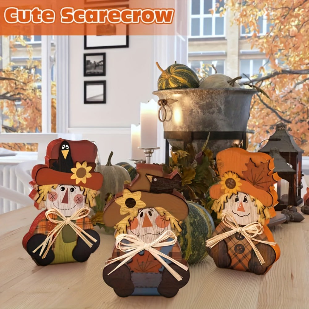 Halloween Autumn Tiered Tray Decor Set 3pcs Rustic Farmhouse Pumpkin Signs