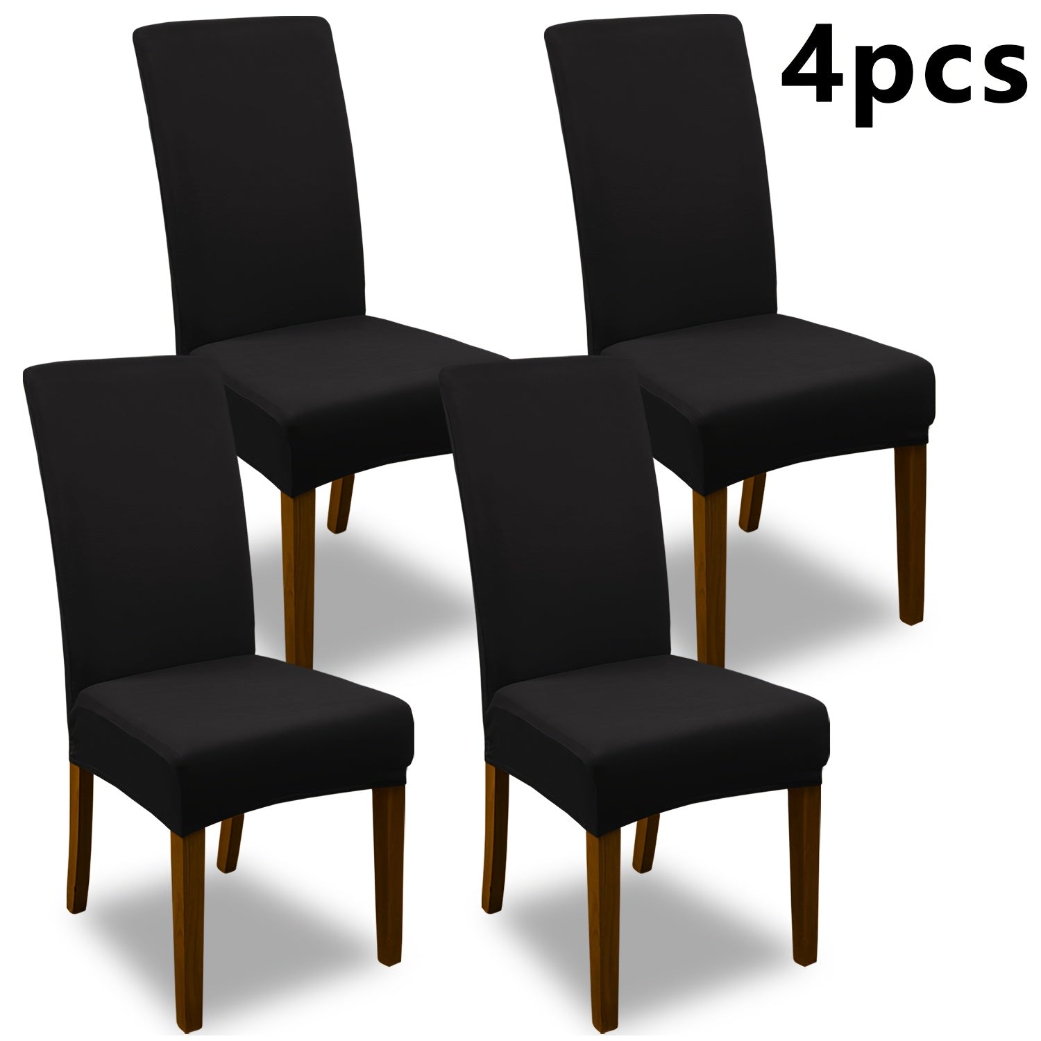 Stretch Dining Chair Covers Set | Elastic Jacquard Slipcovers for Dining Room Kitchen Wedding Office, 4pcs or 6pcs, 9 Colors, Washable Furniture Protector