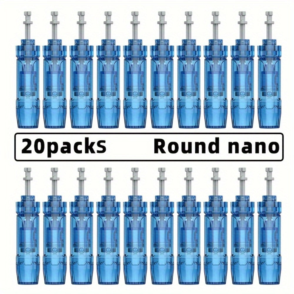 Microneedling Cartridges 20 Pack Compatible with Dr.Pen A9 A11 A8S M8S Bio Pen Q2 Ultima M8S 18-Pin 36-Pin Round Nano 0.25mm Replacement Needle Tips Derma Pen Accessories