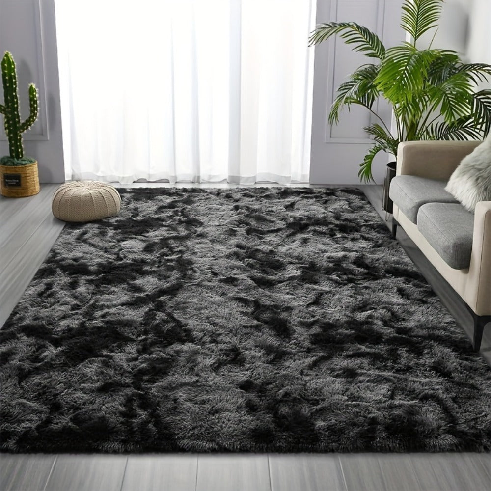 Fluffy Rug Plush Soft Indoor Carpet Non-Slip for Living Room Bedroom Hallway Runner Nursery Kids Play Area ¡ª Tie Dye & Solid Colors Multiple Sizes
