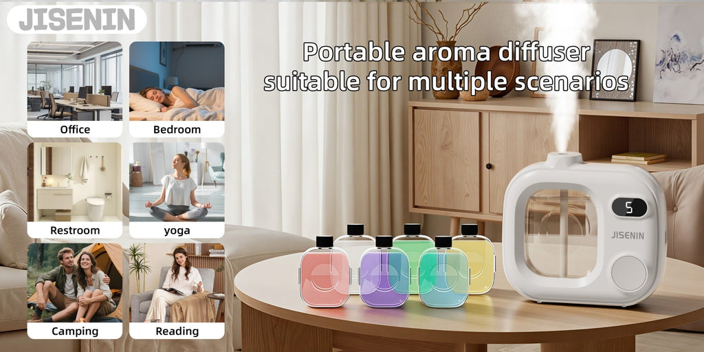 Essential Oil Diffuser Waterless Hanging Diffuser 5 Spray Modes 500mAh Rechargeable with Essential Oil Sets for Bedroom Office Hotel Kitchen Bathroom Desk Decor Aromatherapy Gift